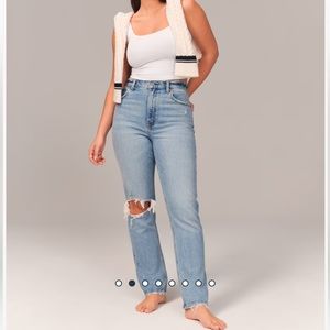 Abercrombie & Fitch Curve Love Ultra High Rise 90s Straight Jean